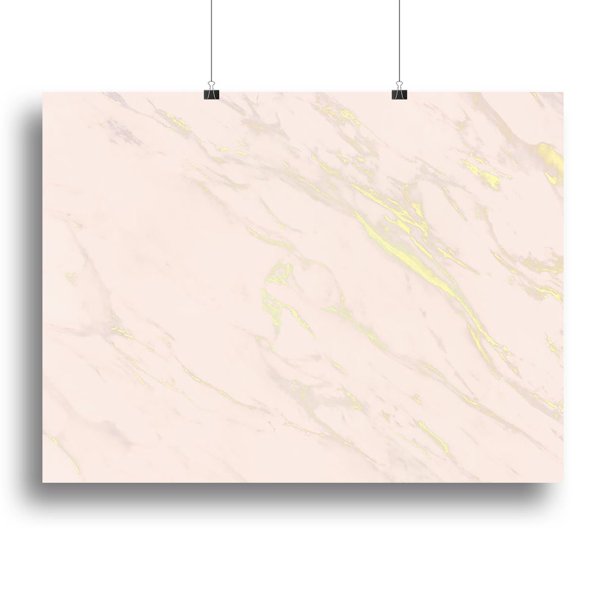 Baby Pink Marble with Gold Veins Canvas Print or Poster