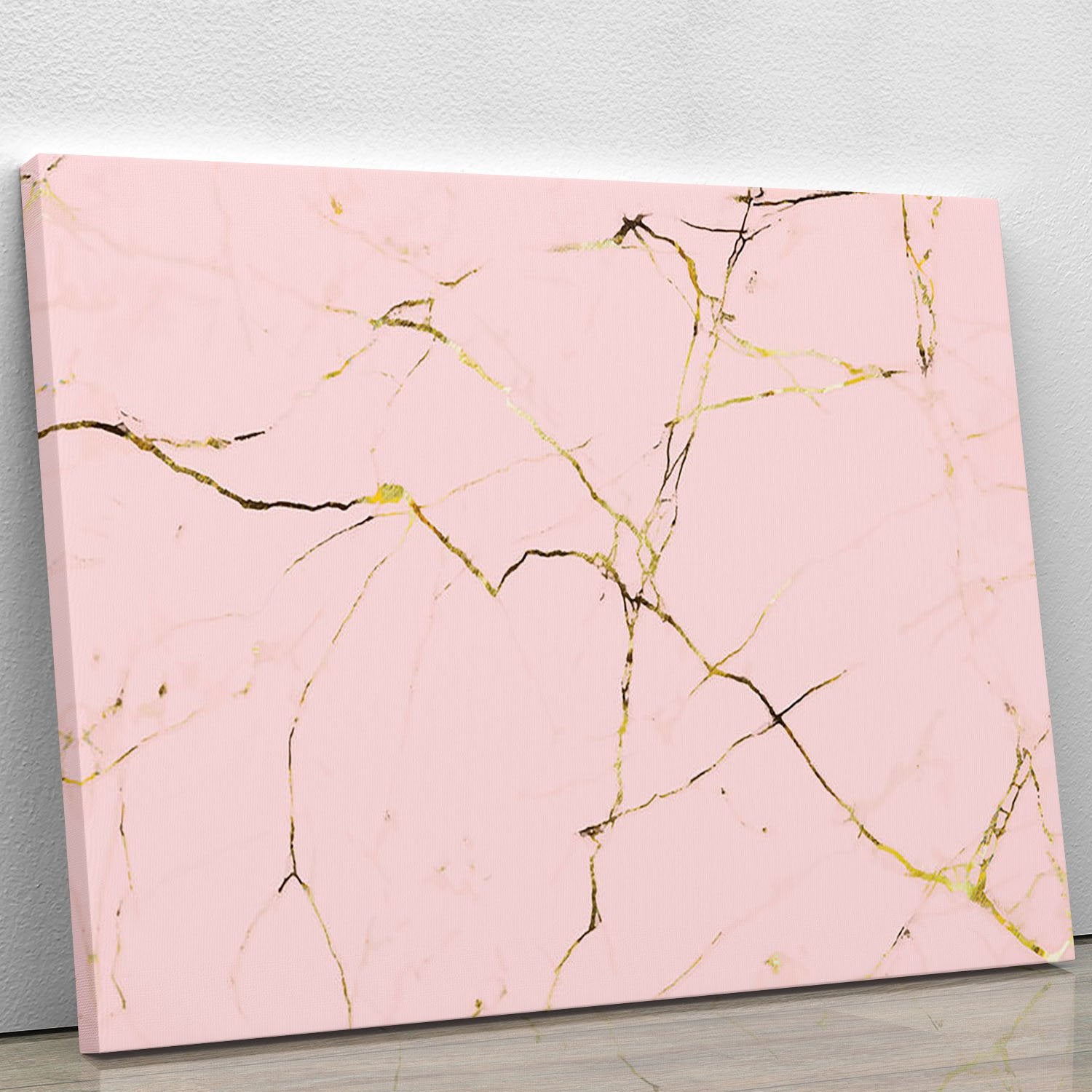 Baby Pink and Gold Marble Canvas Print or Poster