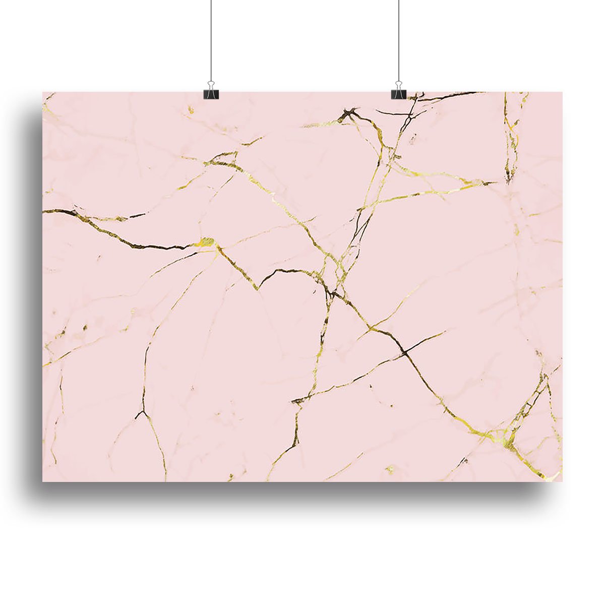 Baby Pink and Gold Marble Canvas Print or Poster