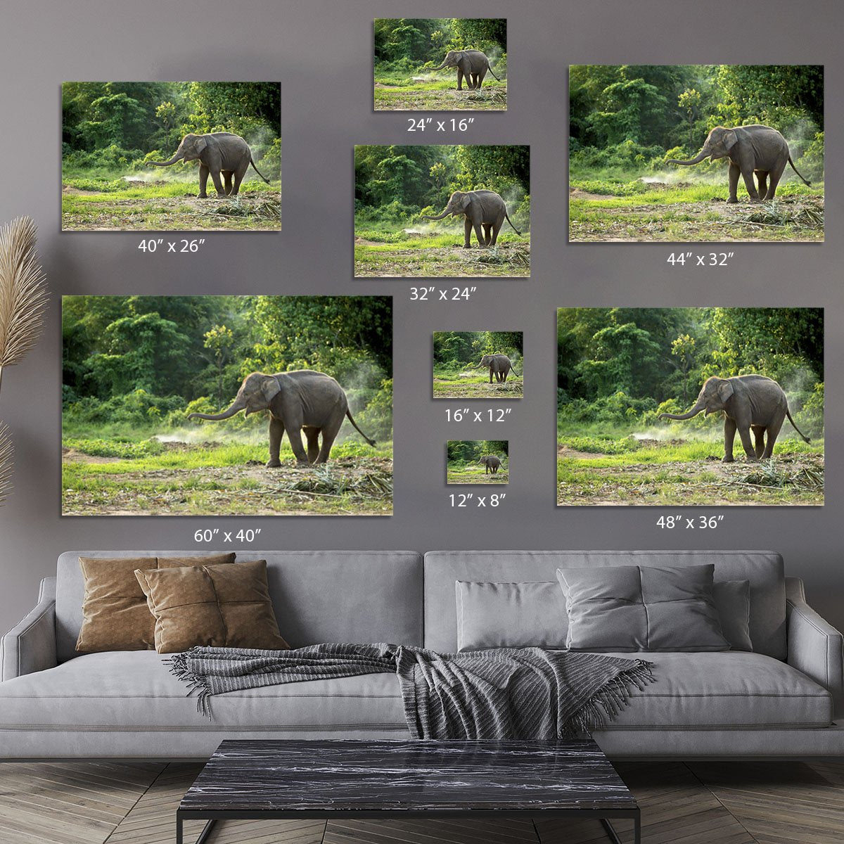 Baby elephant enjoy in open zoo Canvas Print or Poster