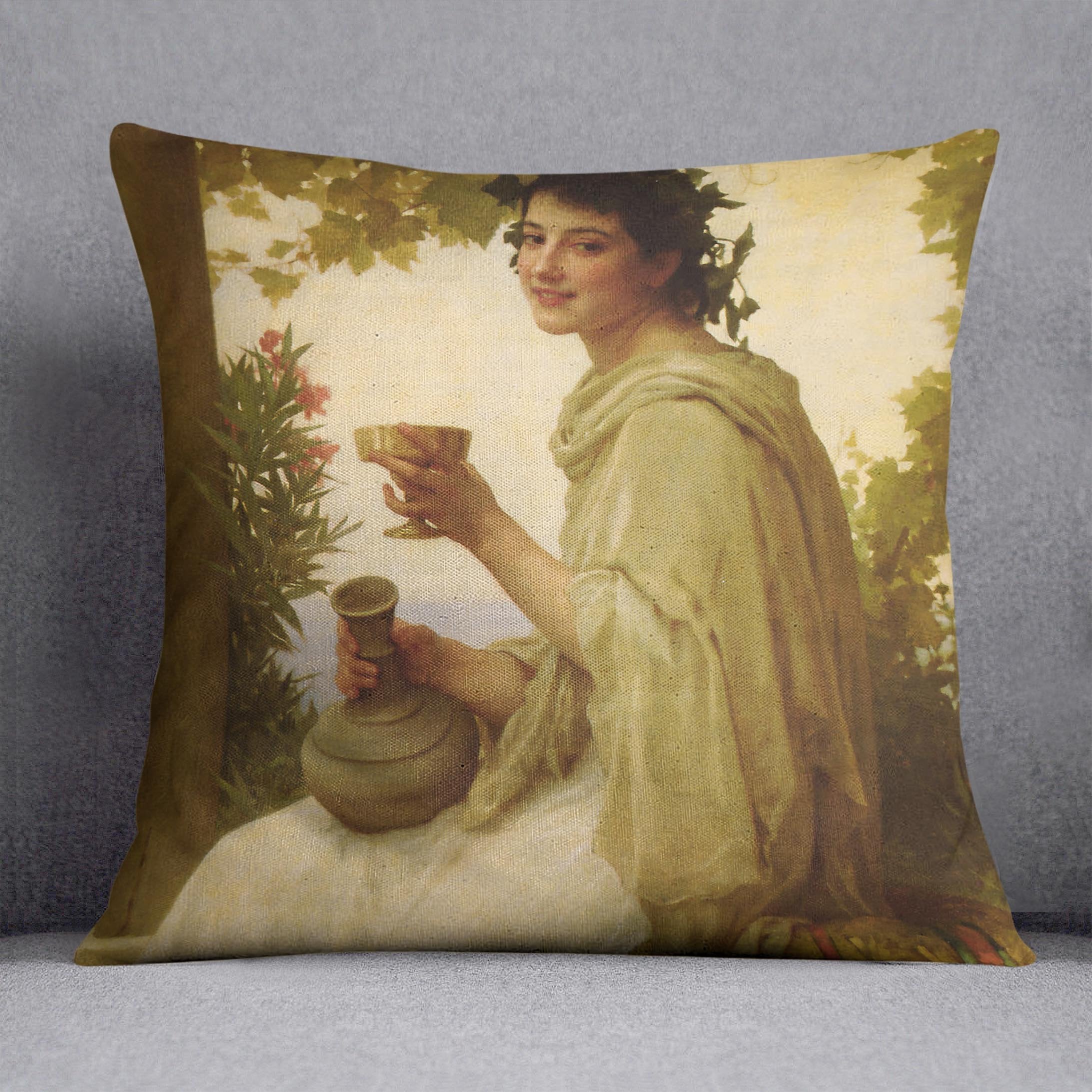 Bacchante By Bouguereau Throw Pillow