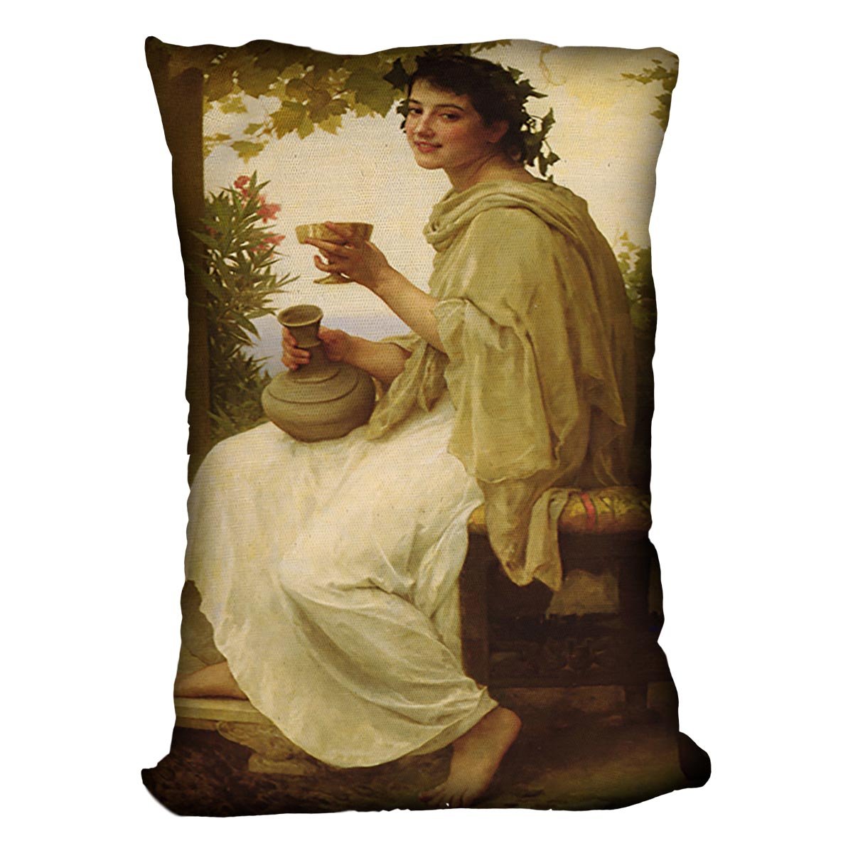 Bacchante By Bouguereau Throw Pillow