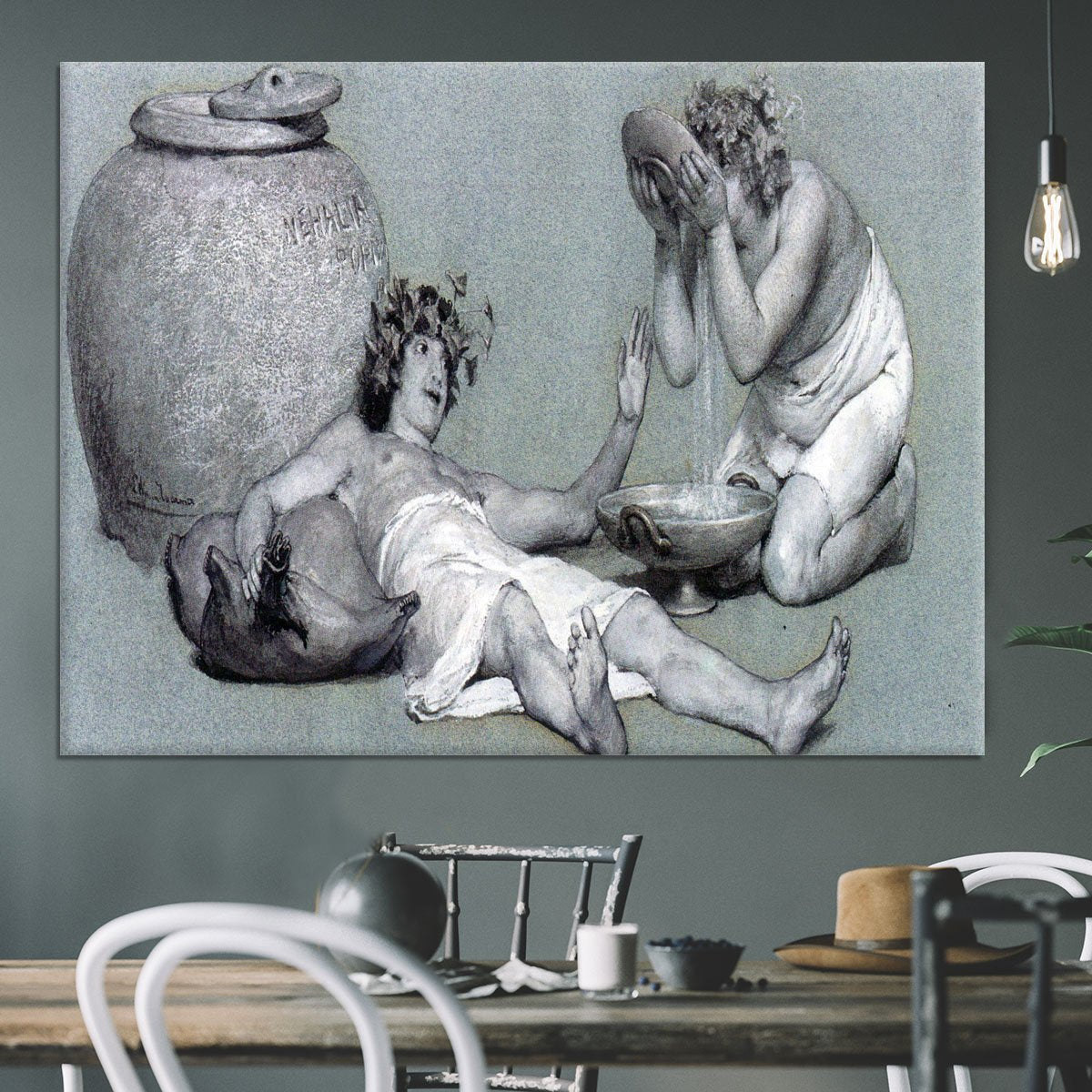 Bacchus and Silenus by Alma Tadema Canvas Print or Poster