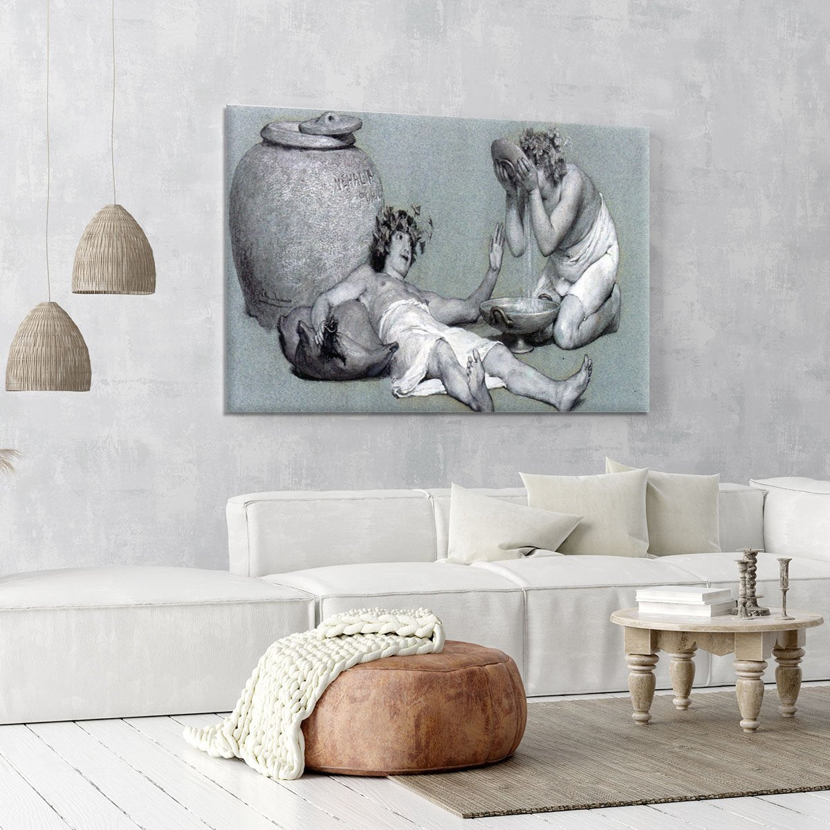 Bacchus and Silenus by Alma Tadema Canvas Print or Poster