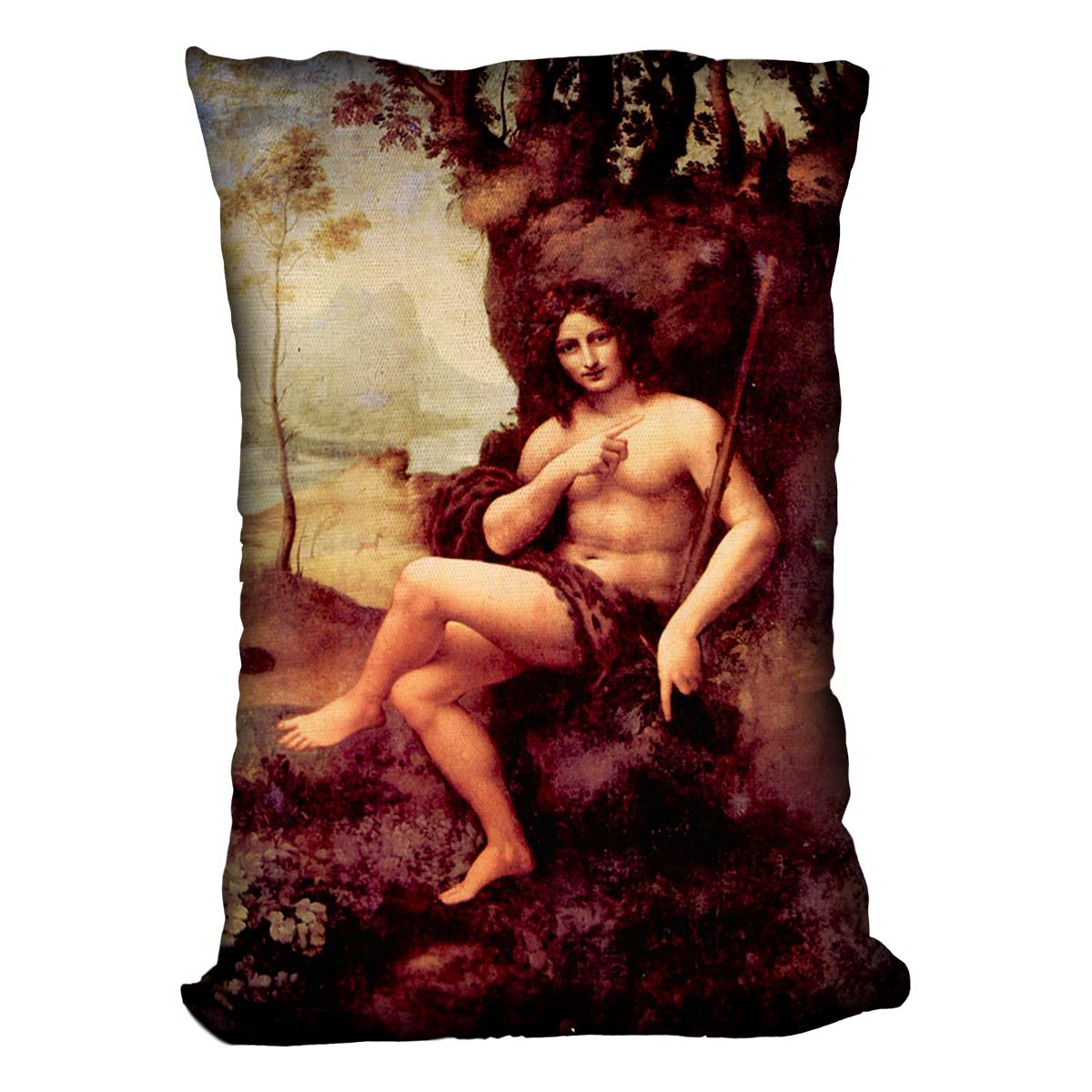 Bacchus by Da Vinci Throw Pillow