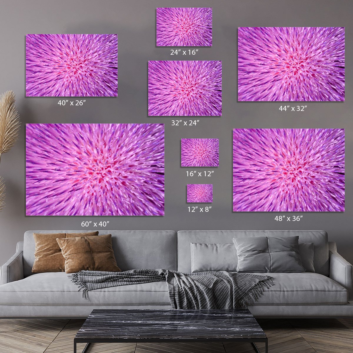 Background of thistle flower Canvas Print or Poster