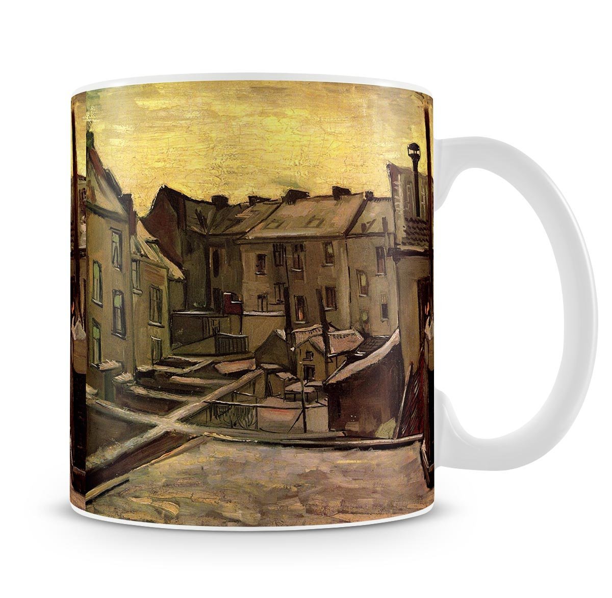 Backyards of Old Houses in Antwerp in the Snow by Van Gogh Mug - Canvas Art Rocks - 4