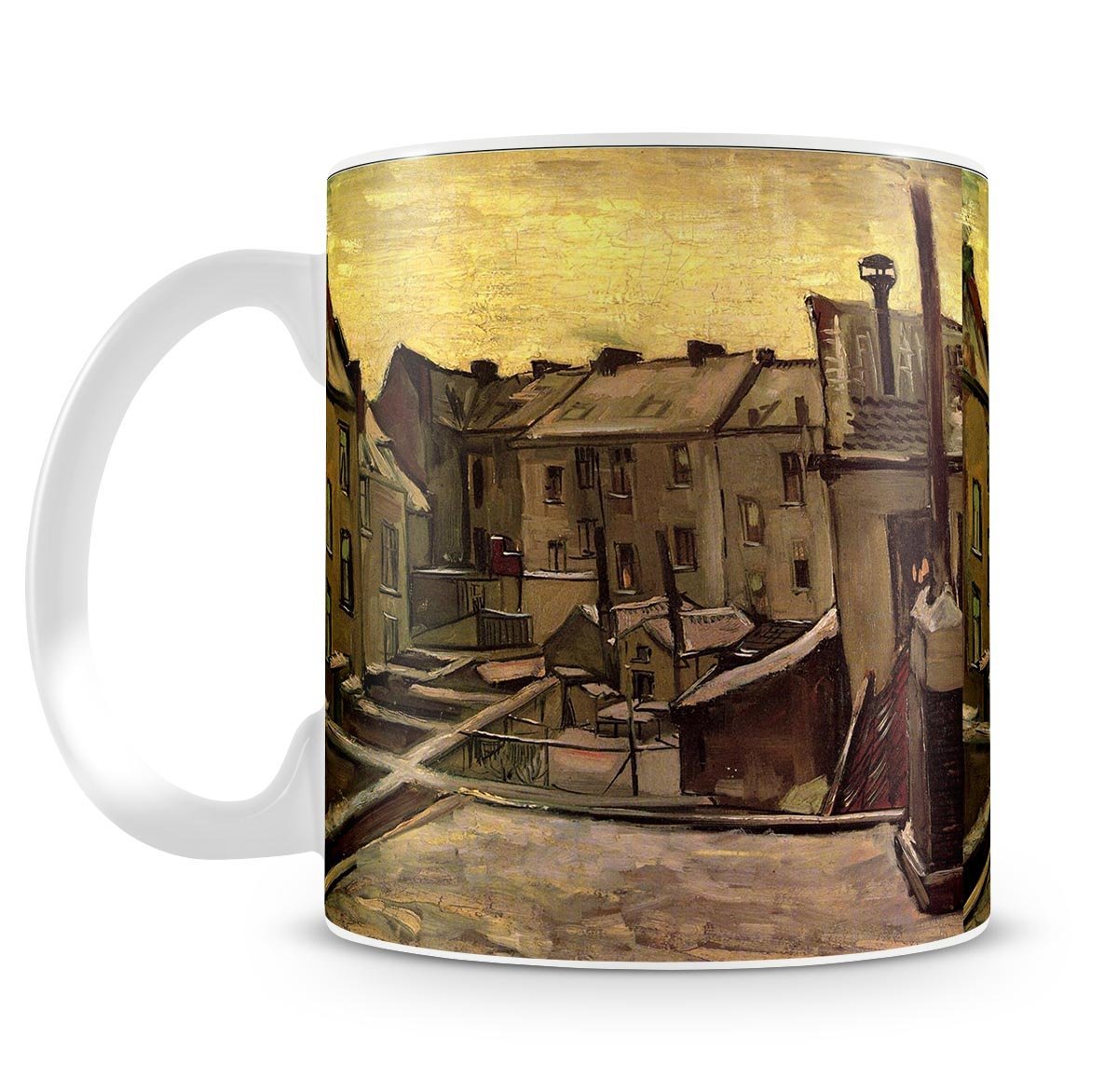 Backyards of Old Houses in Antwerp in the Snow by Van Gogh Mug - Canvas Art Rocks - 4
