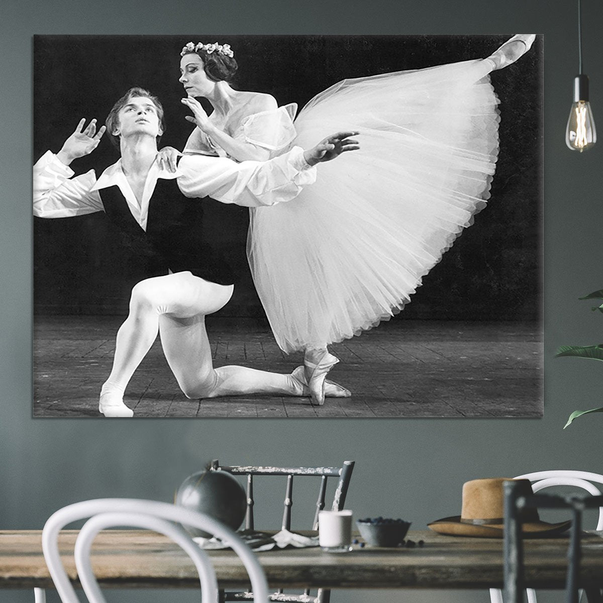 Ballet dancers Rudolf Nureyev and Yvette Chauvire Canvas Print or Poster