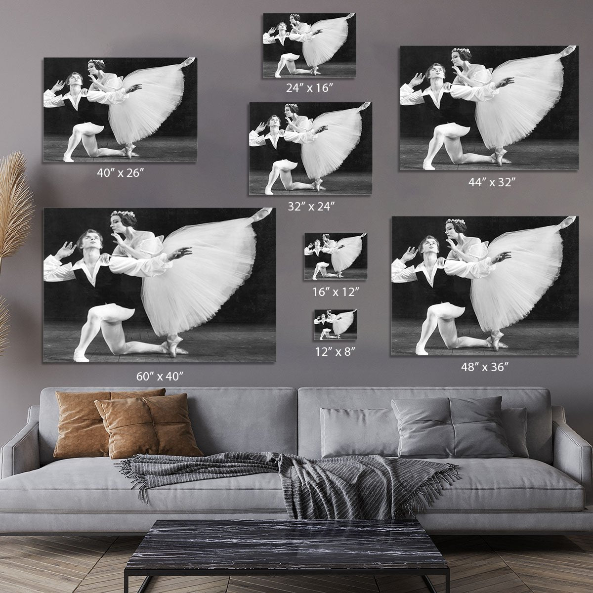 Ballet dancers Rudolf Nureyev and Yvette Chauvire Canvas Print or Poster