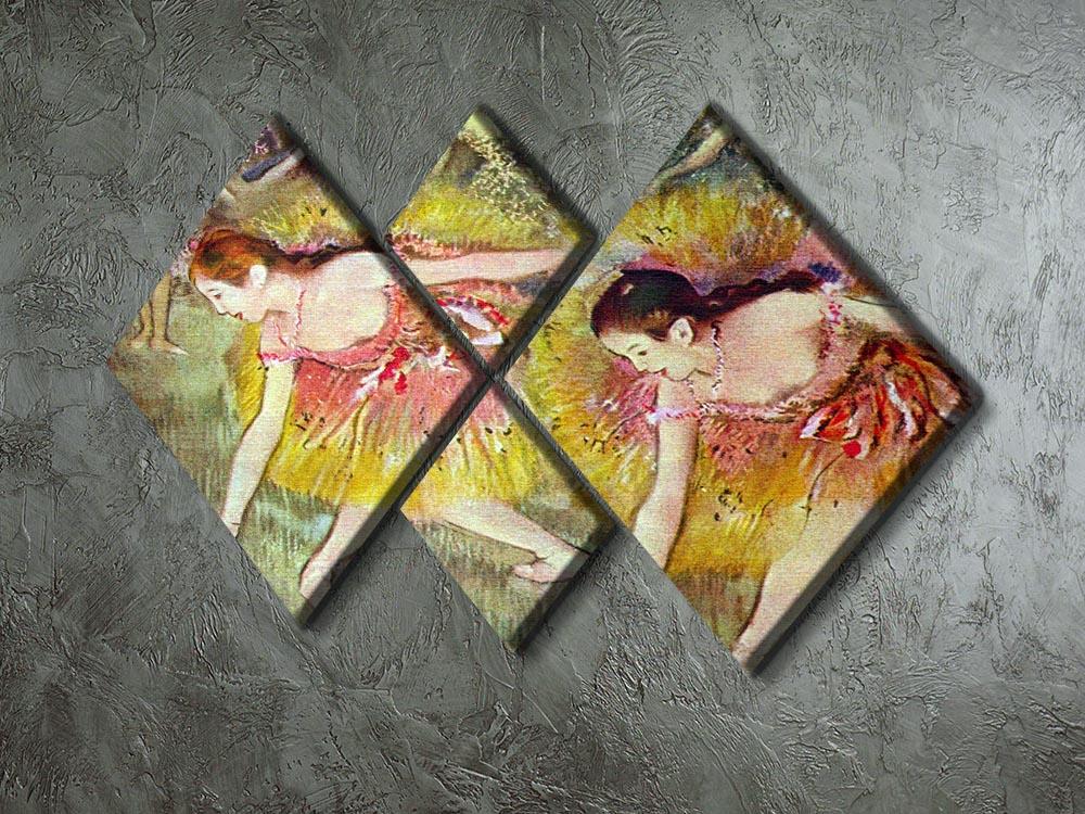 Ballet dancers by Degas 4 Square Multi Panel Canvas - Canvas Art Rocks - 2