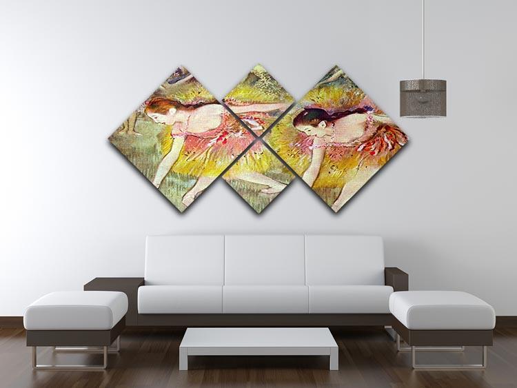 Ballet dancers by Degas 4 Square Multi Panel Canvas - Canvas Art Rocks - 3