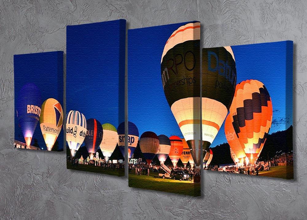 Balloons at night 4 Split Panel Canvas - Canvas Art Rocks - 2