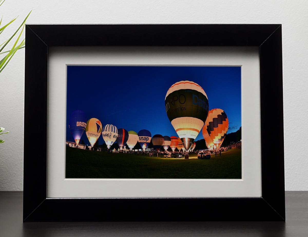 Balloons at night Framed Print - Canvas Art Rocks - 1