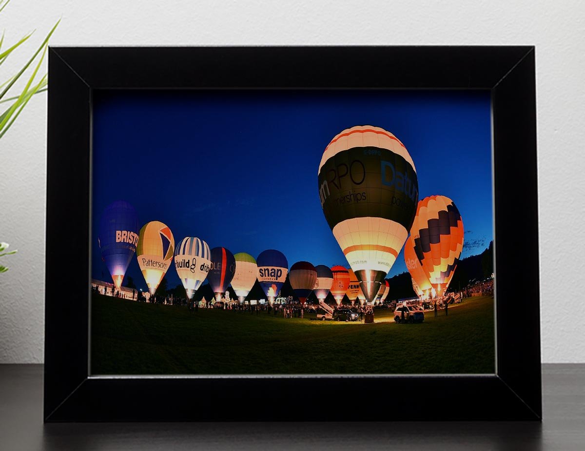 Balloons at night Framed Print - Canvas Art Rocks - 2