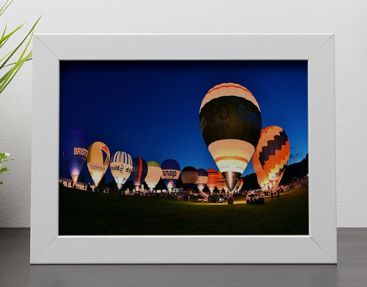Balloons at night Framed Print - Canvas Art Rocks - 4