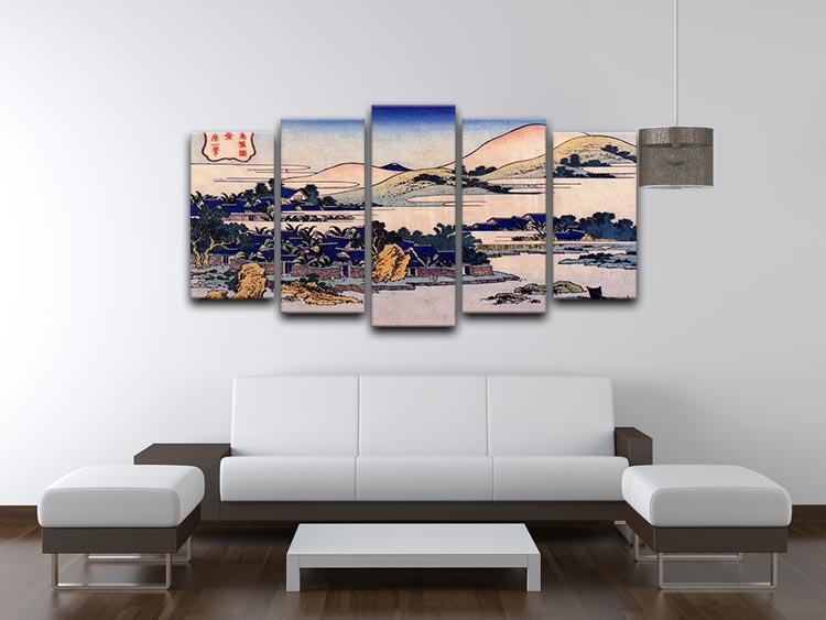 Banana plantation at Chuto by Hokusai 5 Split Panel Canvas - Canvas Art Rocks - 3