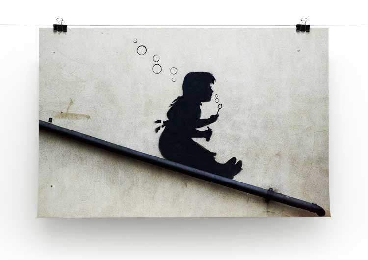 Banksy Bubble Slide Girl Print - Canvas Art Rocks - 2