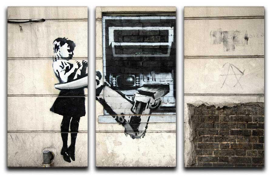 Banksy Cash Machine Girl Split-Panel Canvas Print - Canvas Art Rocks