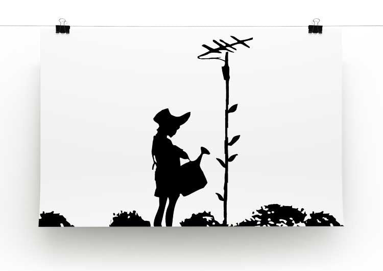 Banksy Flower Aerial Girl Print - Canvas Art Rocks - 2