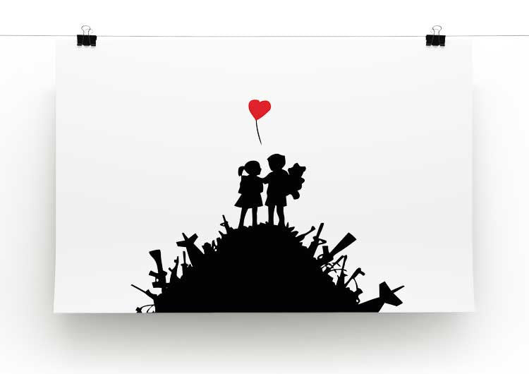 Banksy Kids on Gun Hill Print - Canvas Art Rocks - 1