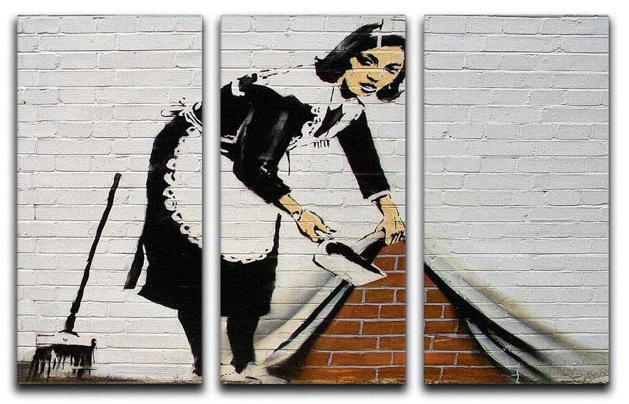 Banksy Sweeping Maid 3 Split Canvas Print - Canvas Art Rocks