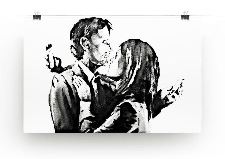 Banksy Mobile Lovers Canvas Print or Poster