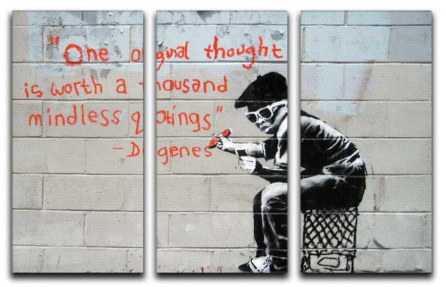 Banksy One Original Thought Split-Panel Canvas Print - Canvas Art Rocks