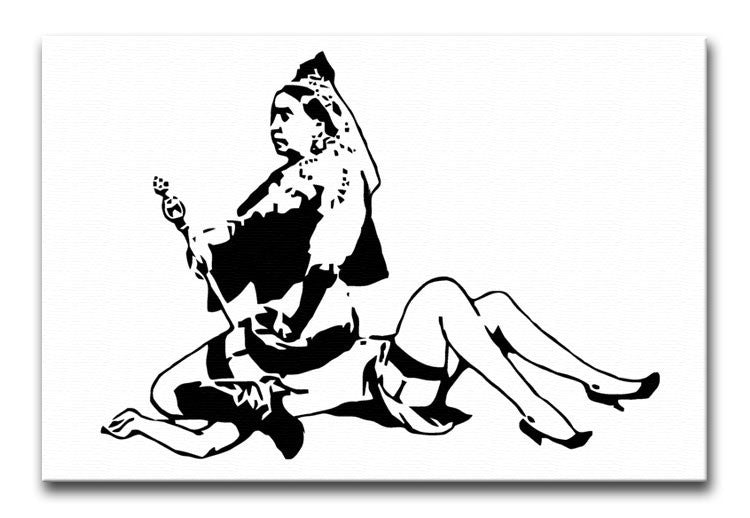 Banksy Queen Victoria Print - Canvas Art Rocks - 1