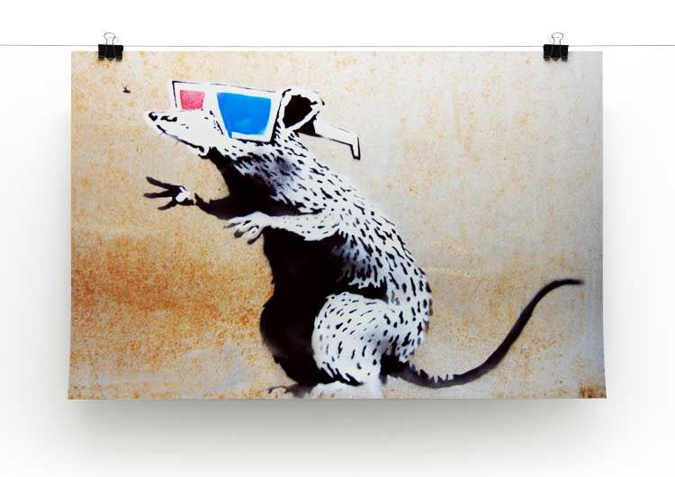 Banksy Rat Wearing 3D Glasses Print - Canvas Art Rocks - 2