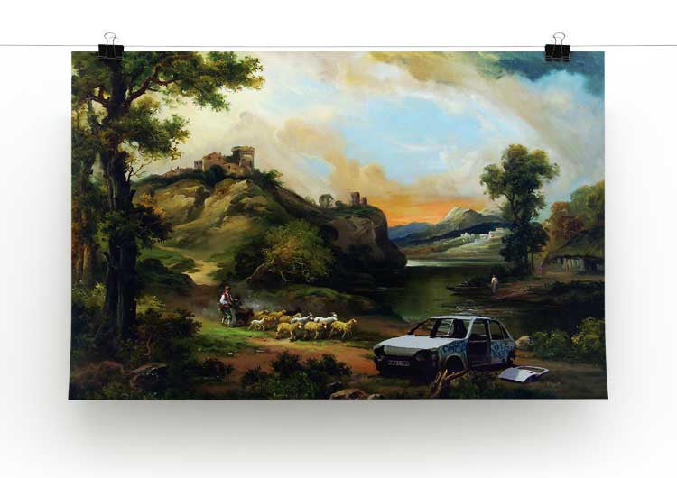 Banksy Vandalised Car Print - Canvas Art Rocks - 2