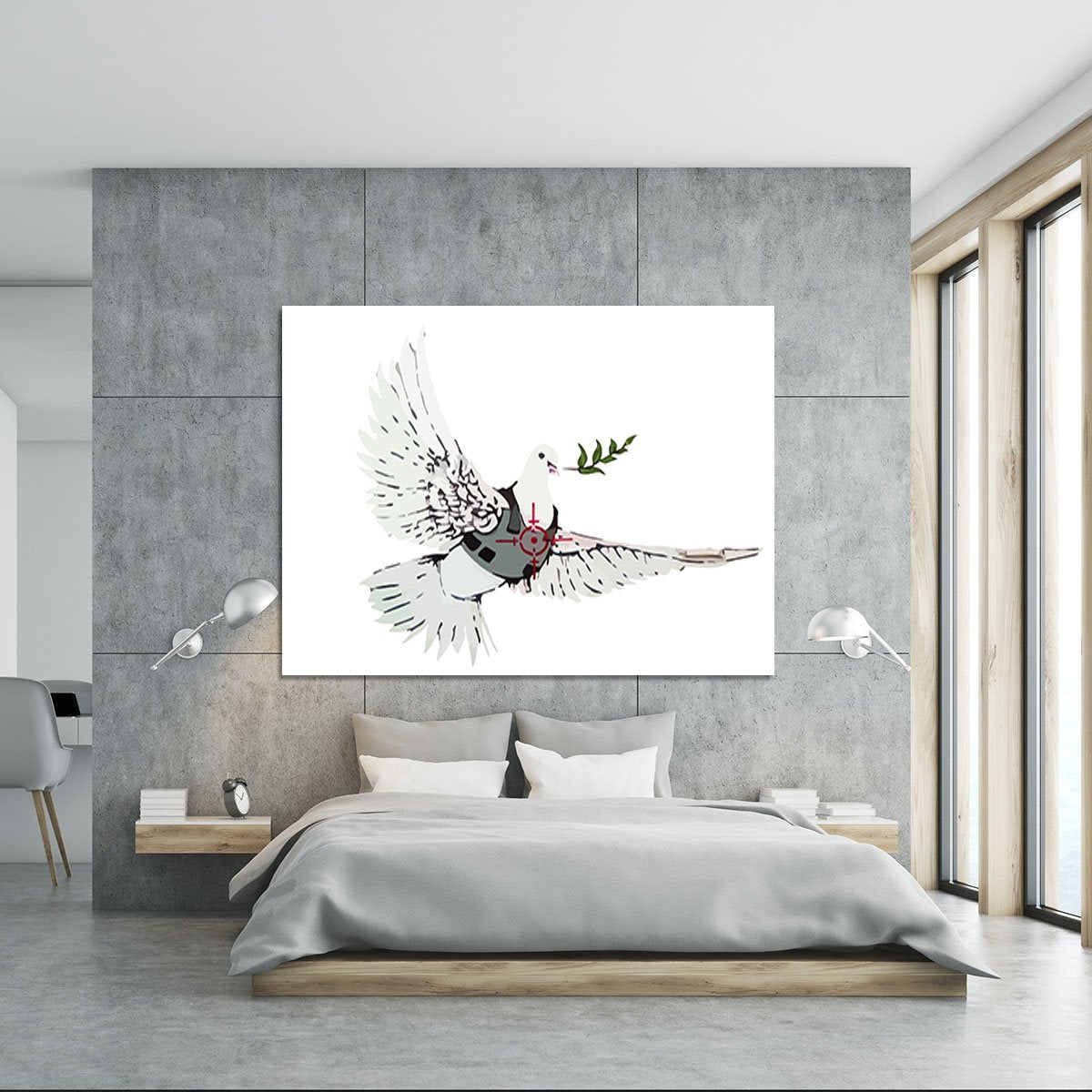 Banksy Dove in a Bulletproof Vest Canvas Print or Poster