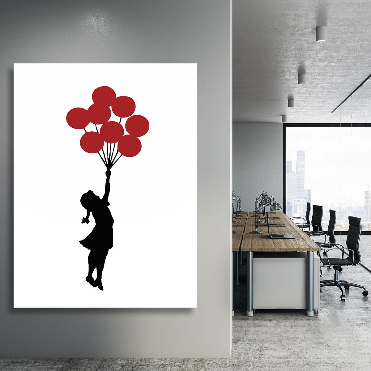 Banksy Flying Balloon Girl Canvas Print or Poster