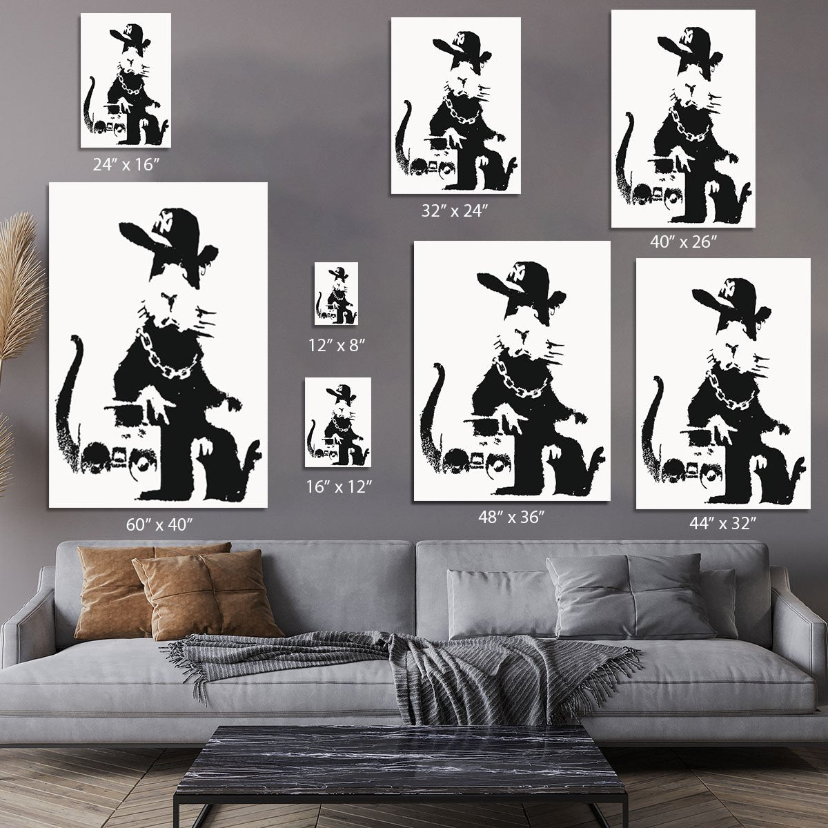 Banksy Gangster Rat Canvas Print or Poster