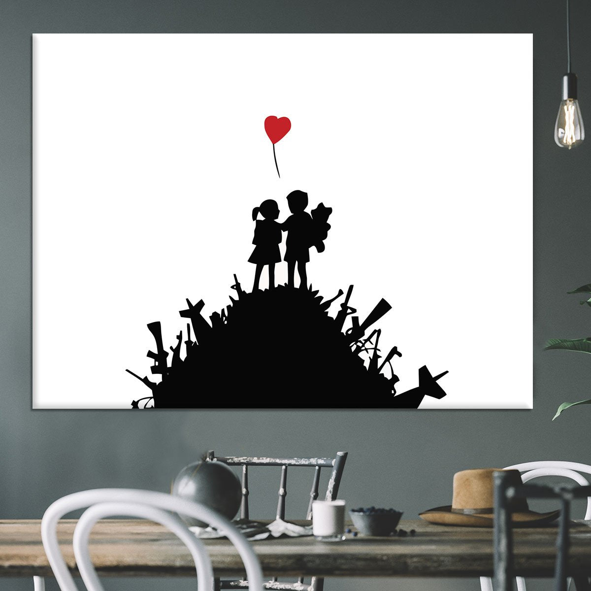 Banksy Kids on Gun Hill Canvas Print or Poster