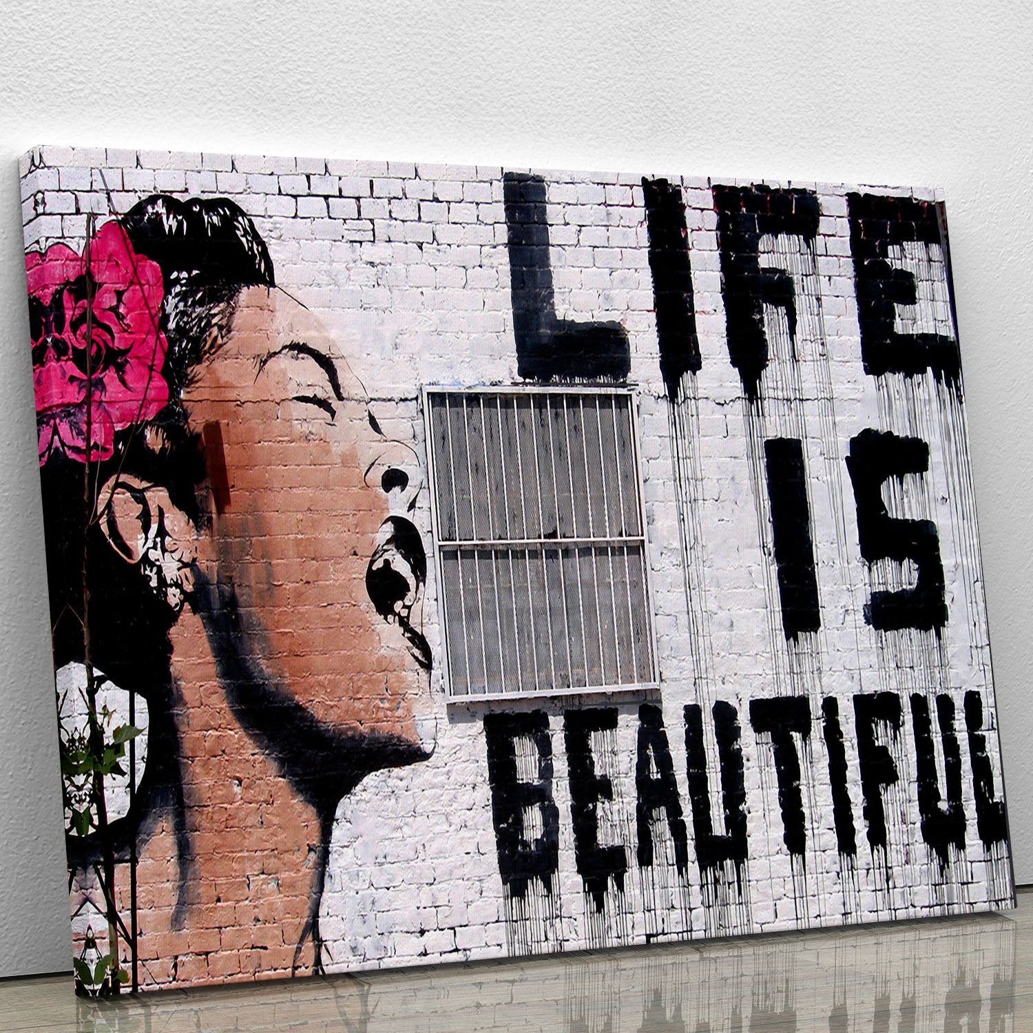 Banksy Life is Beautiful - Version 2 Canvas Print or Poster