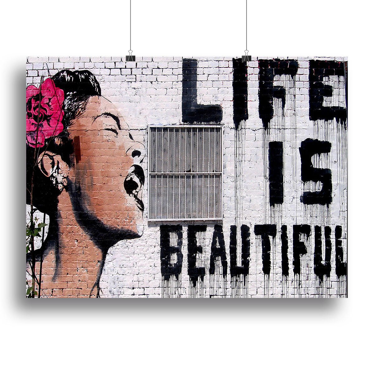 Banksy Life is Beautiful - Version 2 Canvas Print or Poster