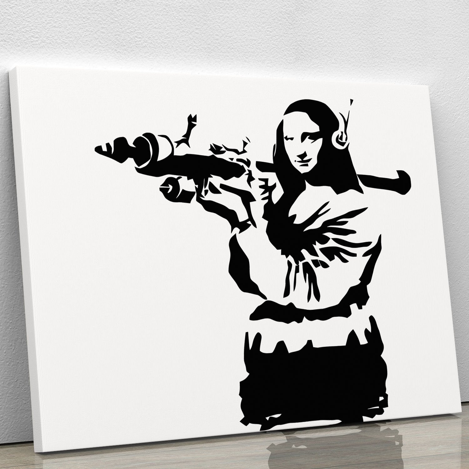 Banksy Mona Lisa Rocket Launcher Canvas Print or Poster