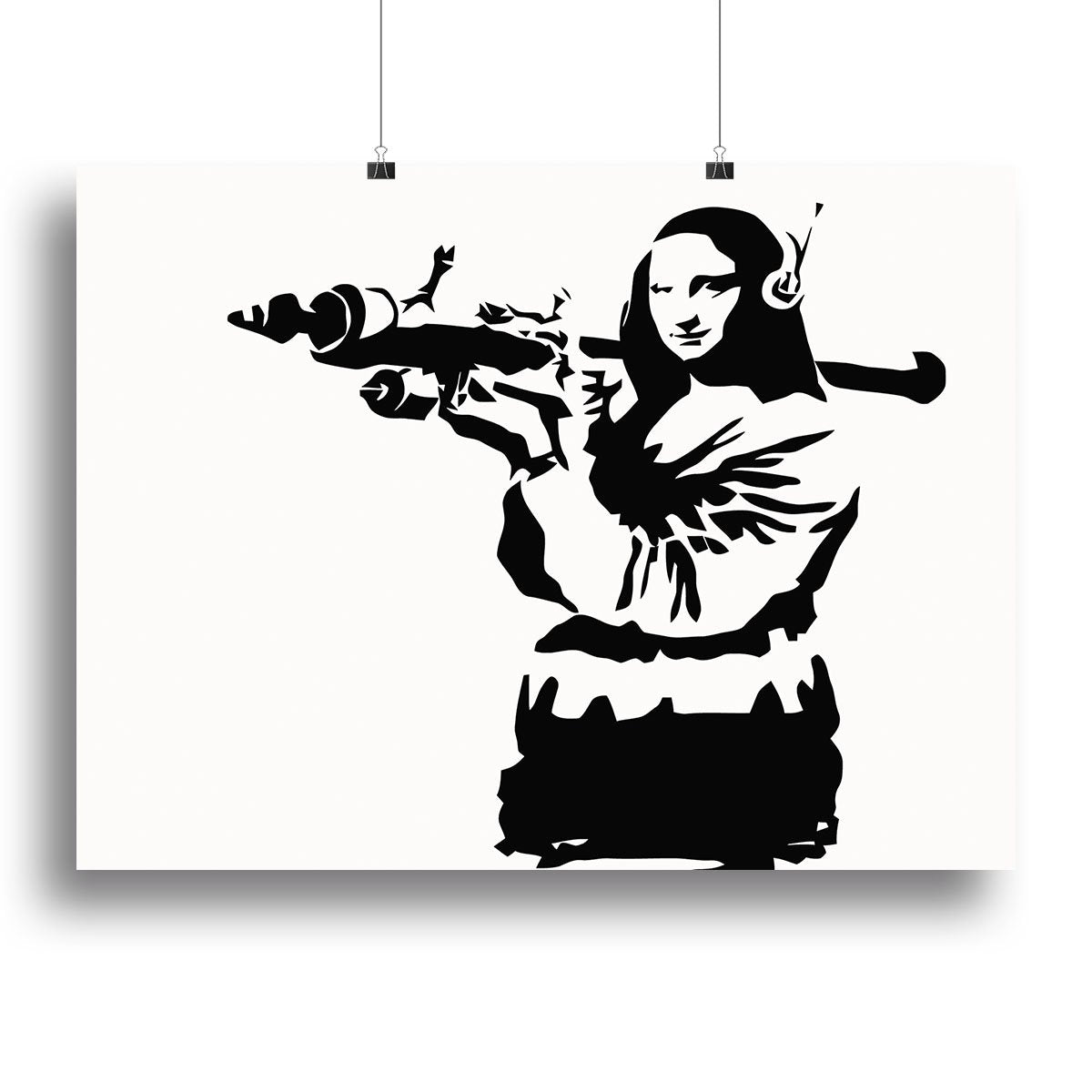 Banksy Mona Lisa Rocket Launcher Canvas Print or Poster