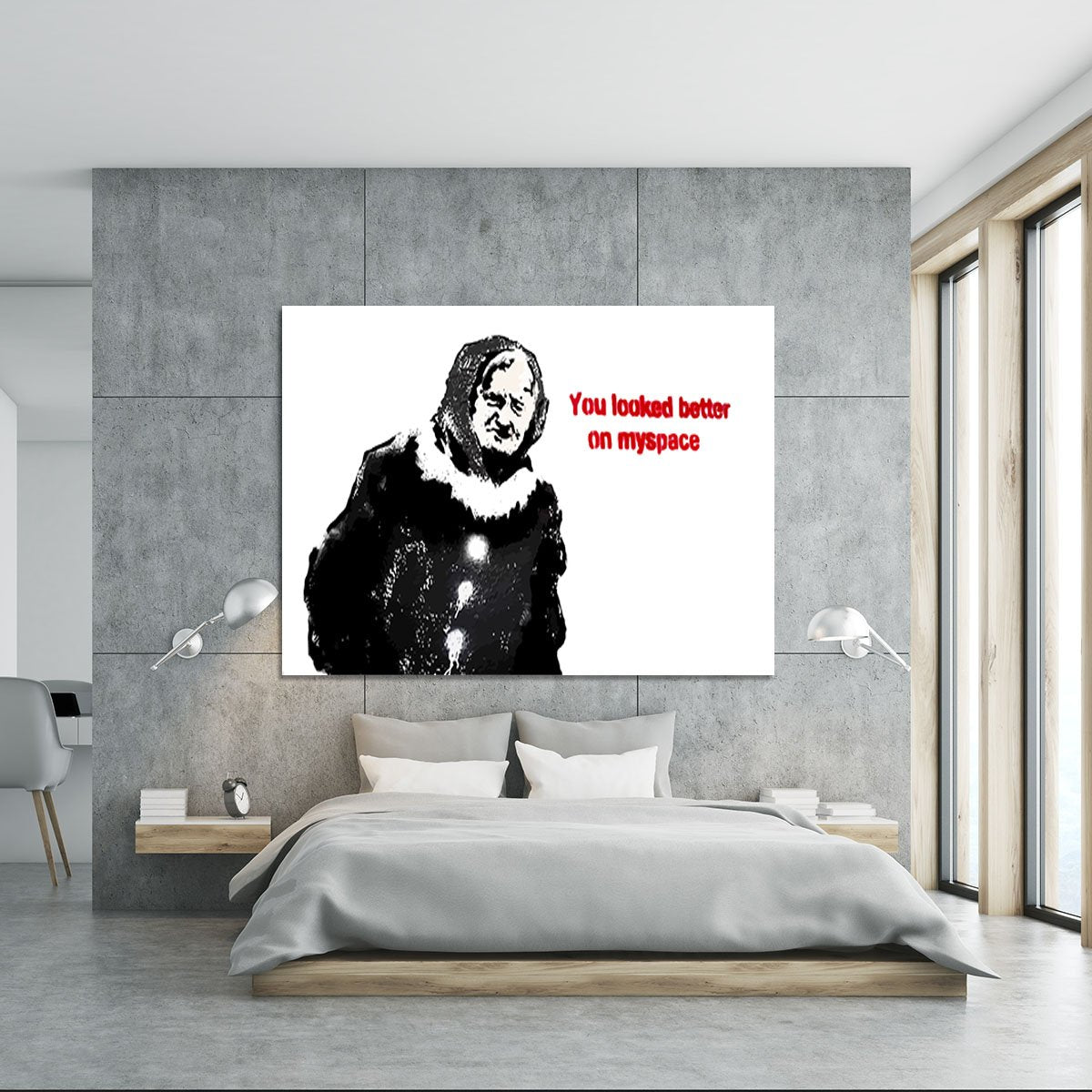 Banksy Old Woman MySpace Canvas Print or Poster