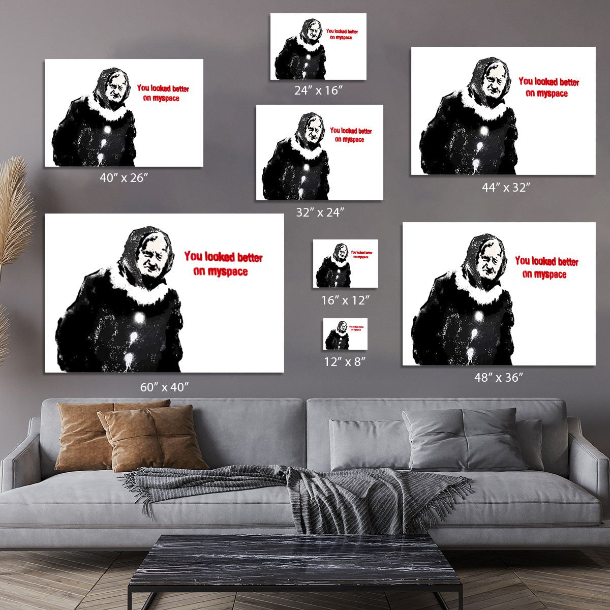 Banksy Old Woman MySpace Canvas Print or Poster