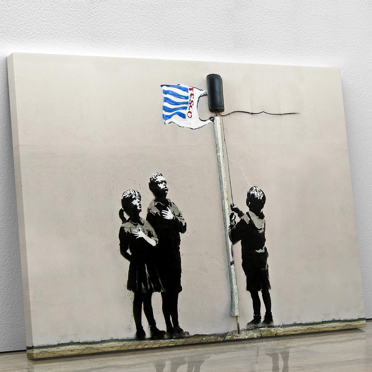 Banksy Raising the Tesco Flag Canvas Print or Poster