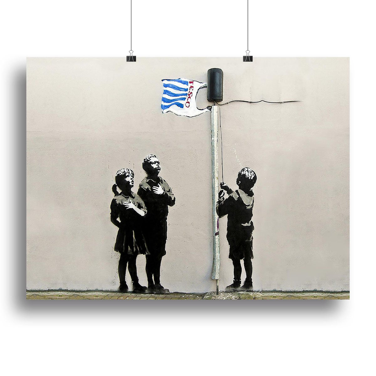 Banksy Raising the Tesco Flag Canvas Print or Poster