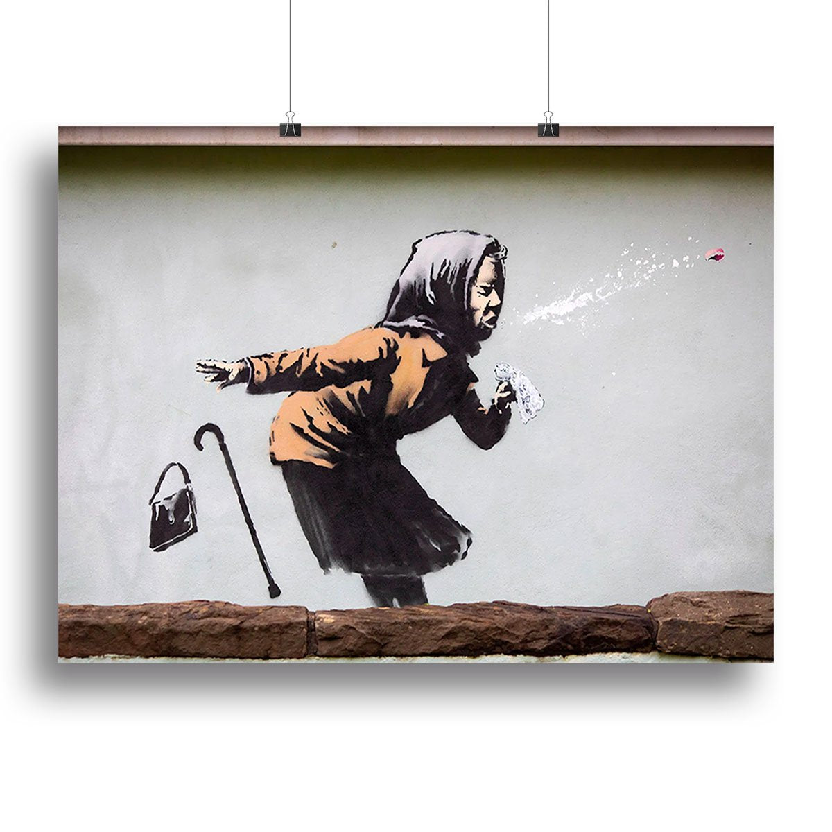 Banksy Sneezing Woman Canvas Print or Poster