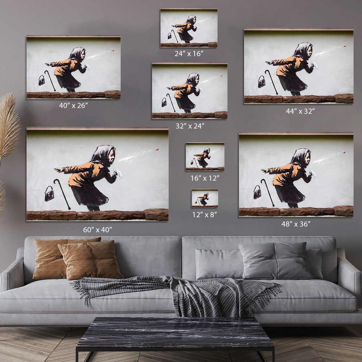 Banksy Sneezing Woman Canvas Print or Poster