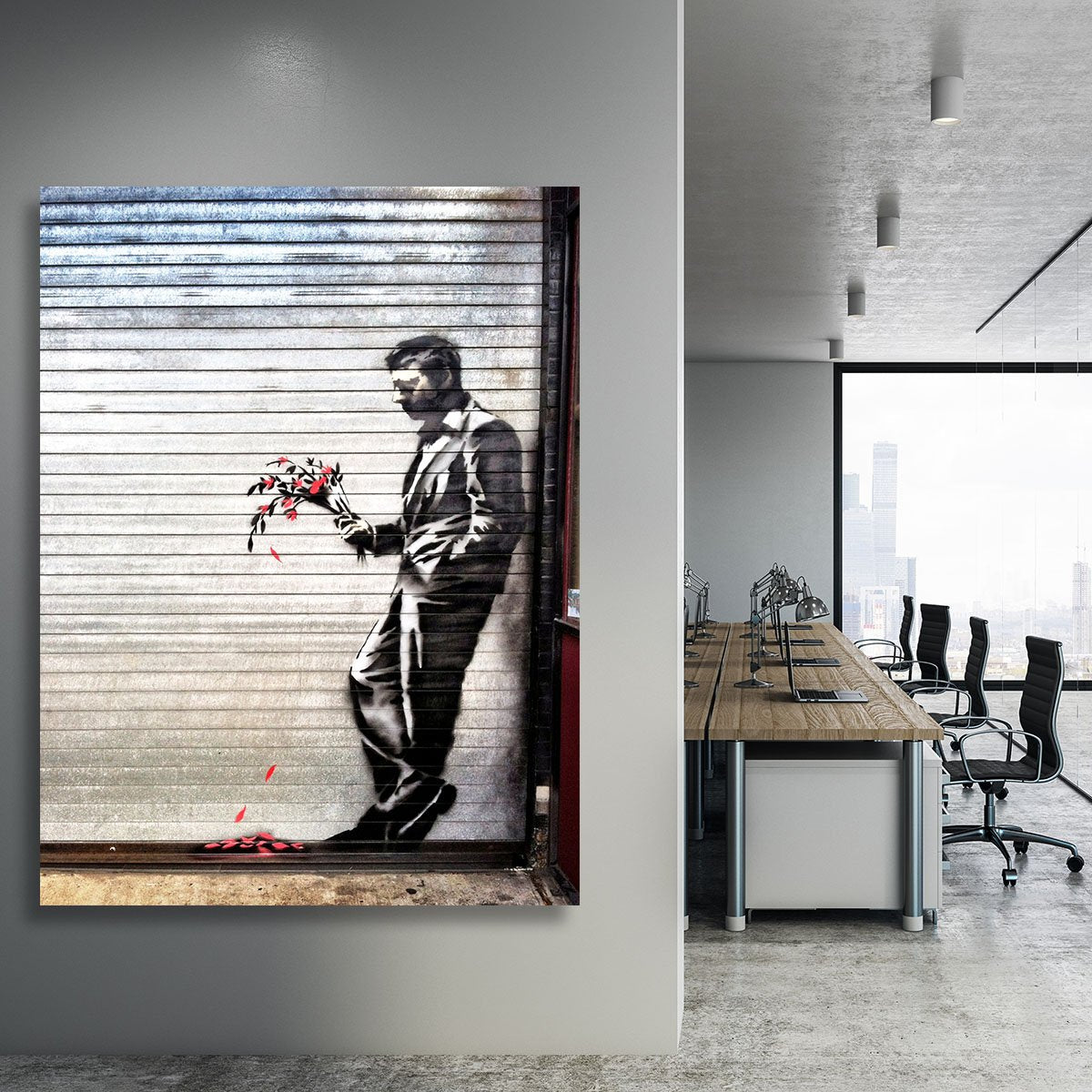 Banksy Waiting in Vain Canvas Print or Poster