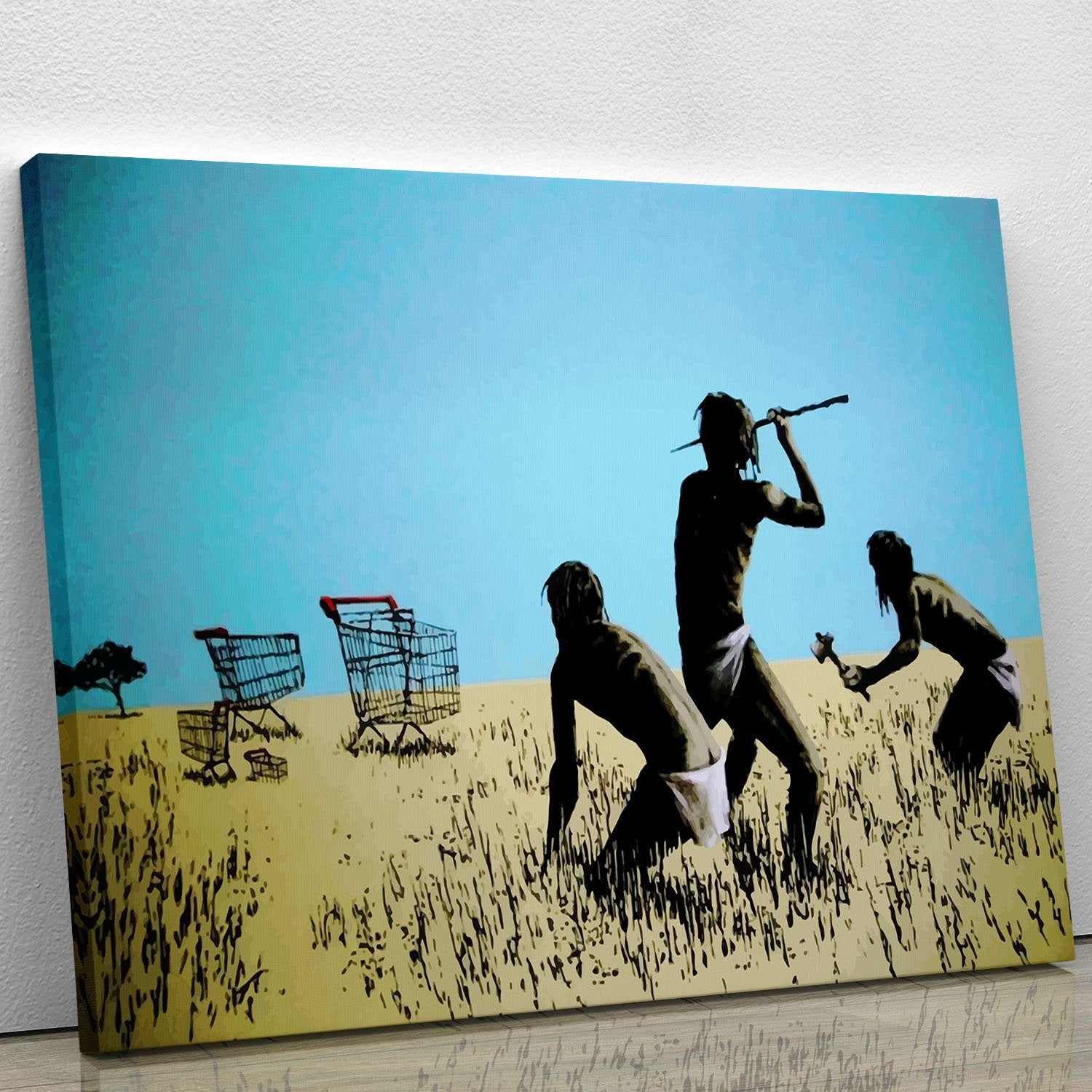 Banksy Aborigine Hunters Canvas Print or Poster