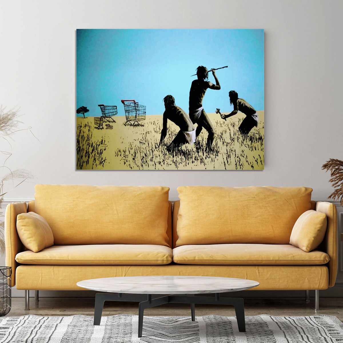 Banksy Aborigine Hunters Canvas Print or Poster
