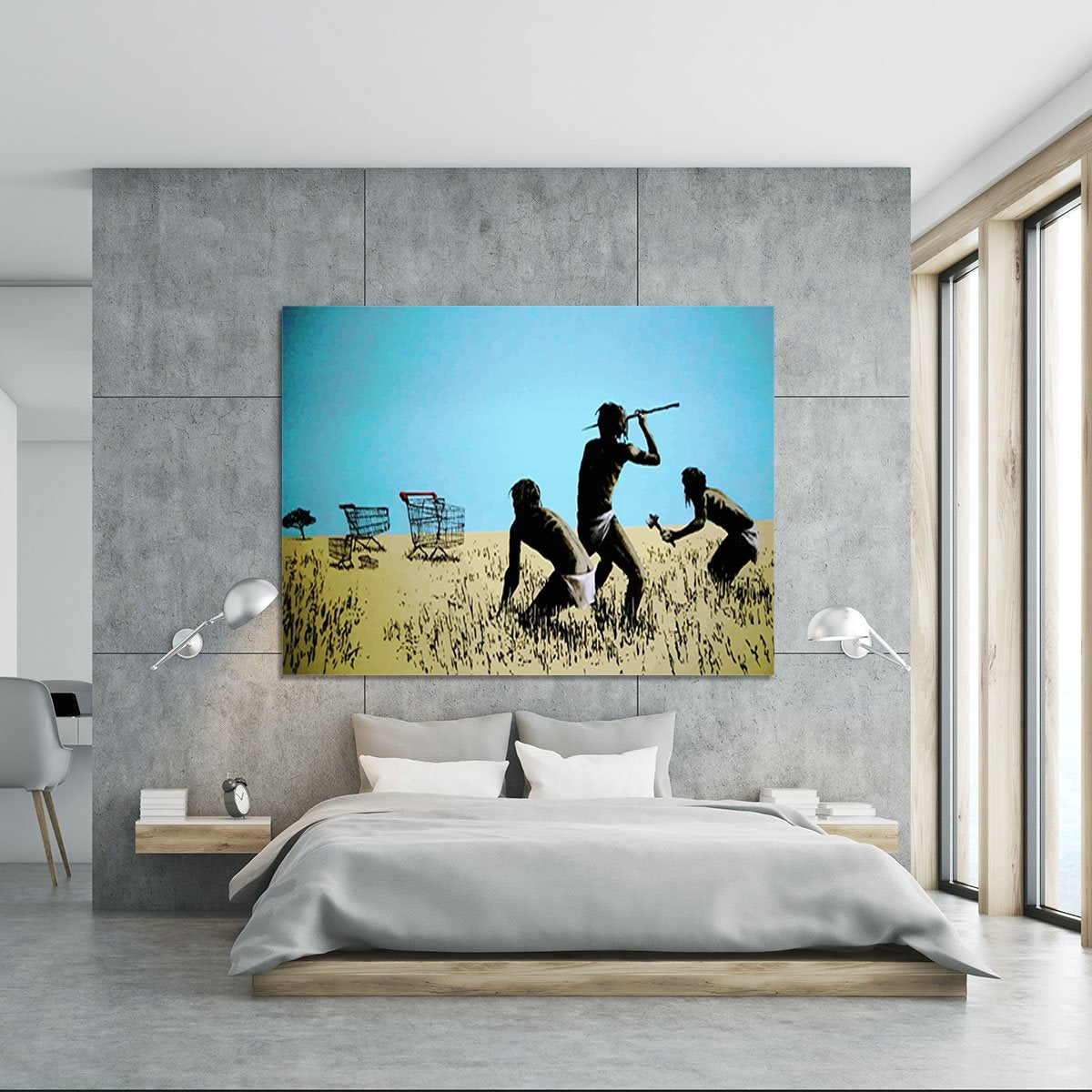 Banksy Aborigine Hunters Canvas Print or Poster