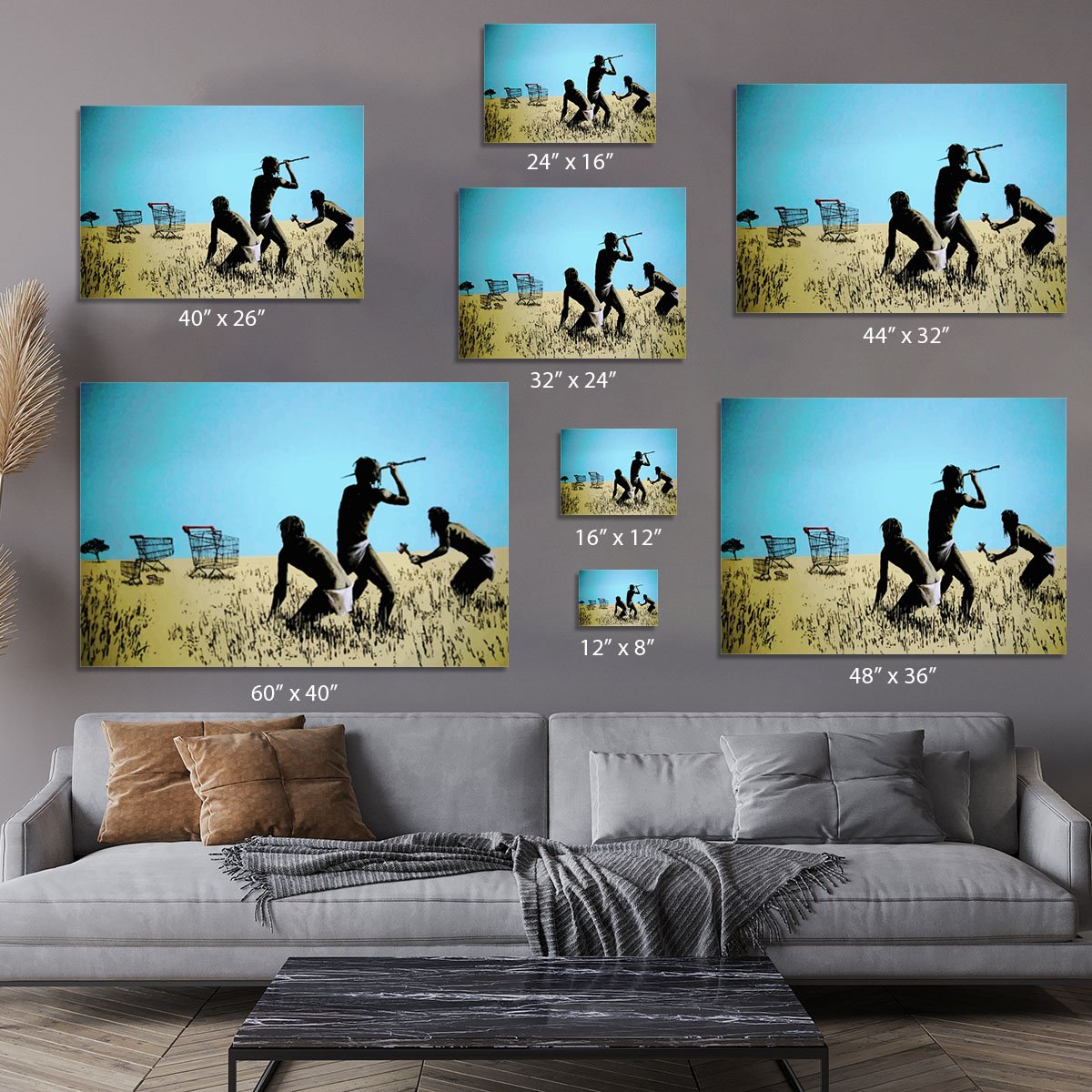 Banksy Aborigine Hunters Canvas Print or Poster
